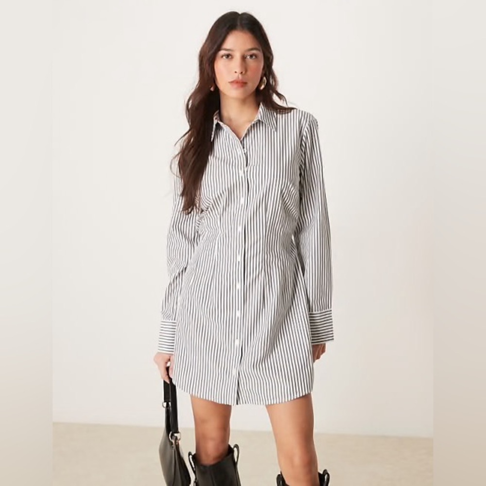 Abercrombie & Fitch Navy Pinstripe Dress Shirt